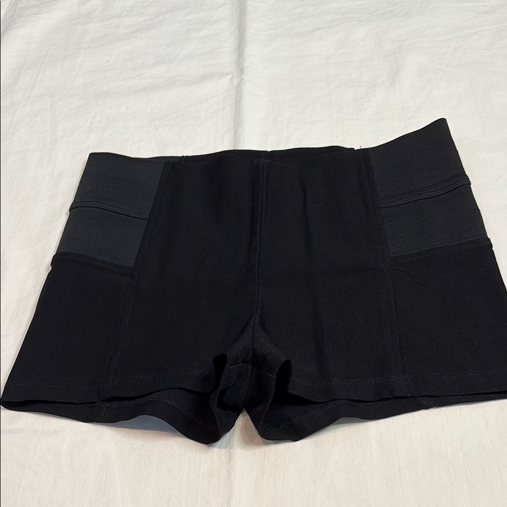 Love Culture Black Pull On Micro Shorts with Elastic Side Panels. Small/Medium